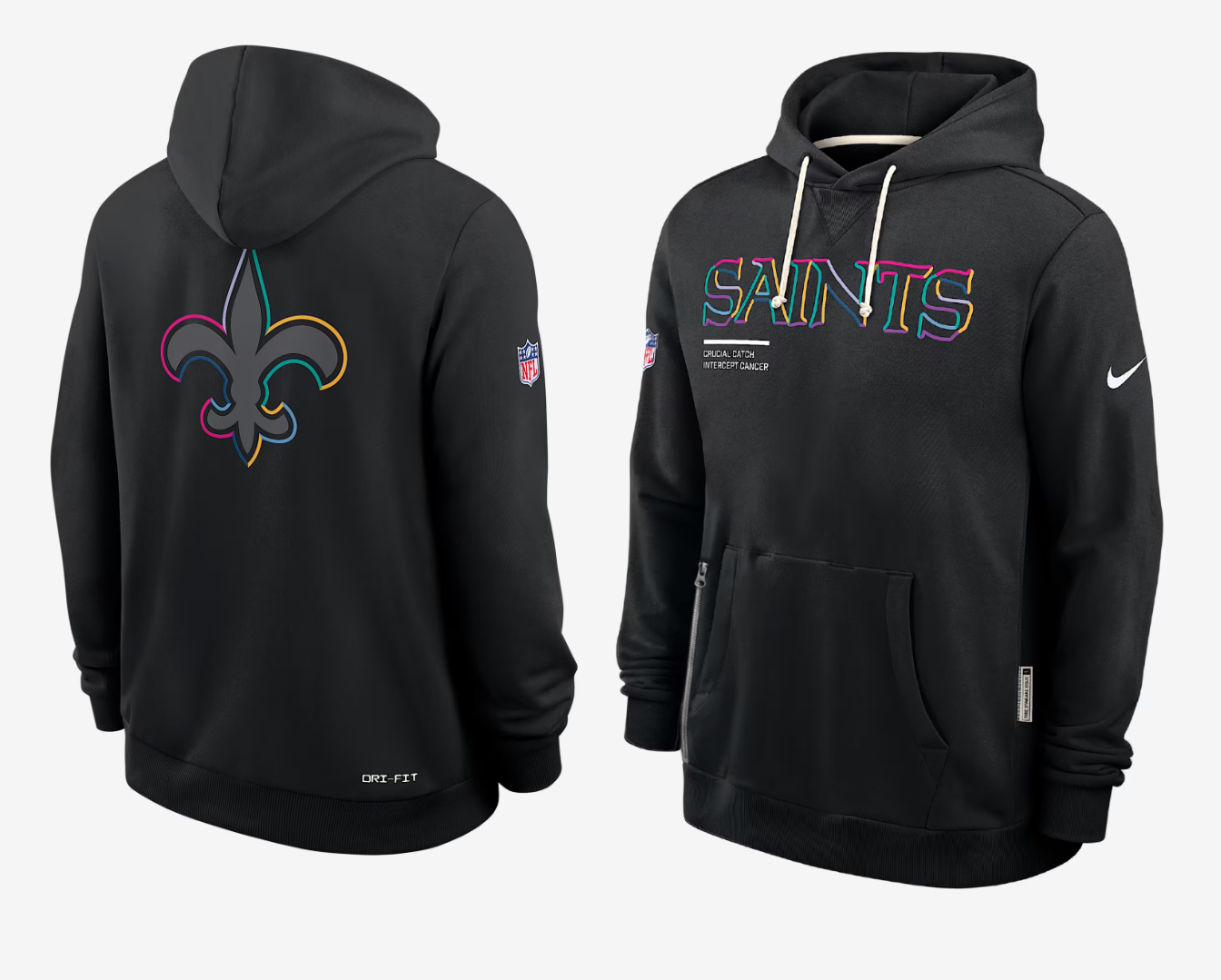 Men New Orleans Saints black 2025 Nike NFL hoodie->customized nfl jersey->Custom Jersey